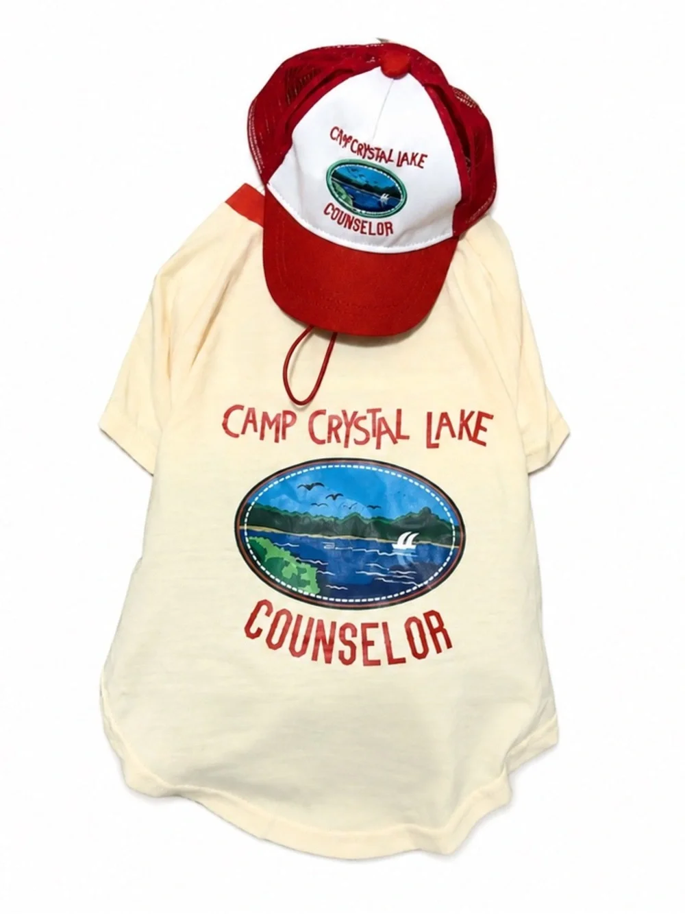 NEW - Camp Crystal Lake Counselor 3-Piece Dog Costume Outfit Size Medium